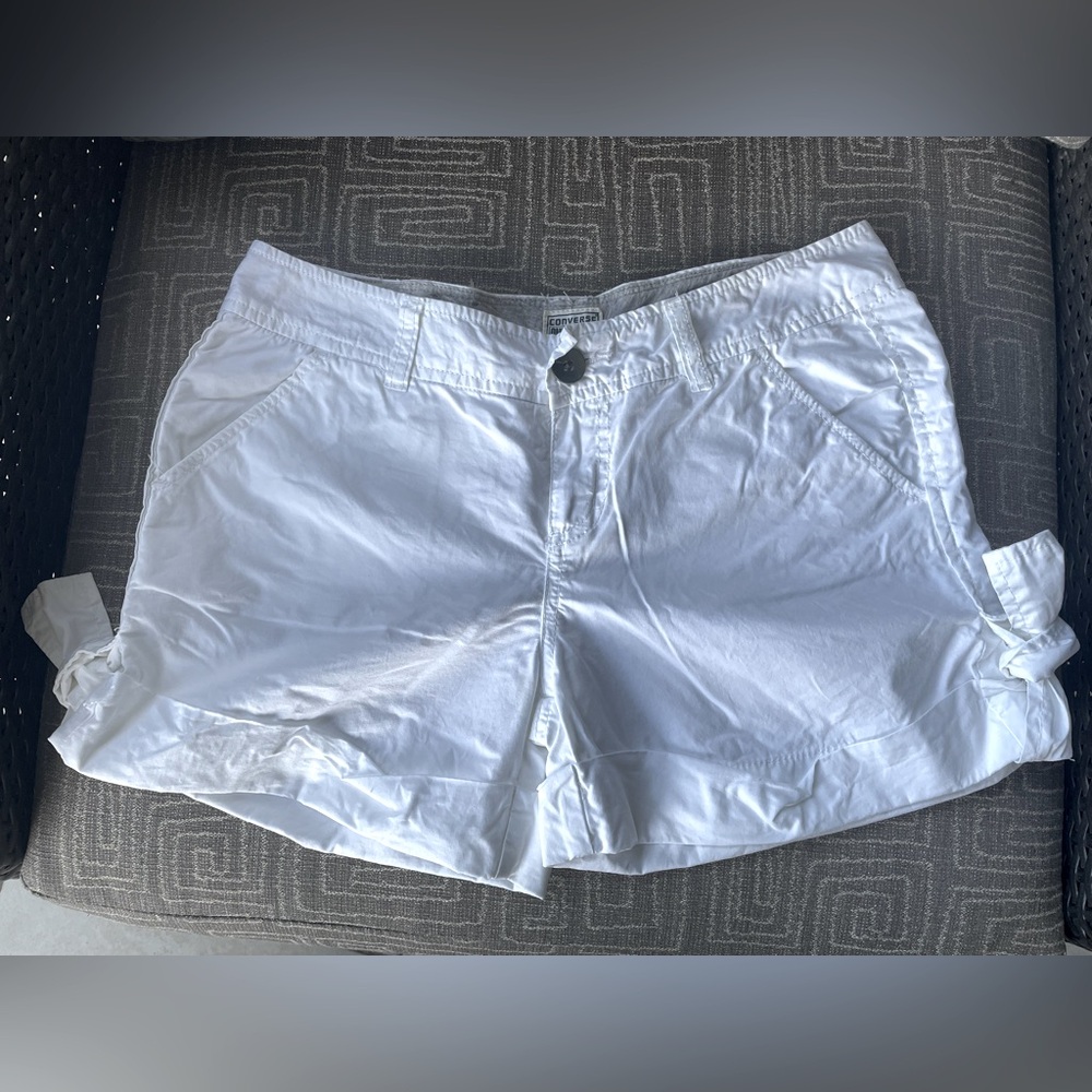 Converse Cuffed White Shorts